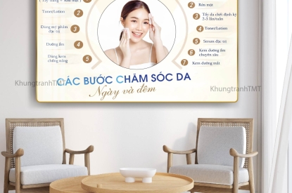 tranh tráng gương, tranh chăm sóc da, khung tranh tráng gương về chăm sóc da dành cho spa, thẩm mỹ viện trên toàn quốc