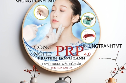 Khung tranh tráng gương tranh tiêm filler tròn cho spa, thẩm mỹ viện trên toàn quốc