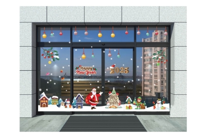Decal Noel Dán Cửa Kính Shop, Quán Cafe – Mẫu Độc Quyền, Đẹp Nhất 2025