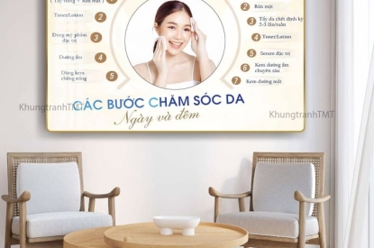 KHUNG TRANH 12 BƯỚC CHĂM SÓC DA – BÍ QUYẾT LÀN DA HOÀN HẢO TREO NGAY TRÊN TƯỜNG
