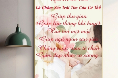 🦶 KHUNG TRANH TRÁNG GƯƠNG CHĂM SÓC MASSAGE ĐÔI CHÂN – "BẢN ĐỒ VÀNG" CHO SỨC KHỎE BÀN CHÂN