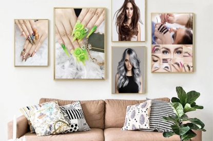 KHUNG TRANH TRÁNG GƯƠNG  NAIL  DÀNH CHO SALON KẾT HỢP TIỆM TÓC -SPA