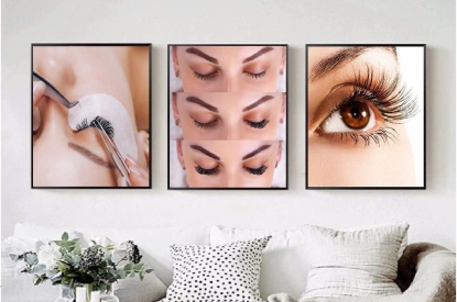 👁️‍🗨️ BỘ 3 TRANH MI NỐI XINH – TẠO ĐIỂM NHẤN CHO SALON LASH & BEAUTY