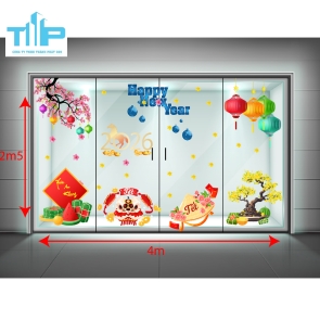 Decal Trang trí tết mẫu 6