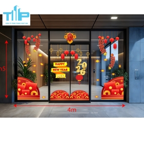 ✨ Decal trang trí Happy New Year 2026 – Không gian lung linh, rước may mắn mẫu 16 