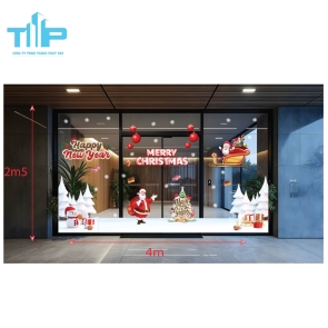 Decal Giáng Sinh Merry Christmas 2026 – Trang Trí Cửa Kính Noel Đẹp, Giá Rẻ mẫu 15