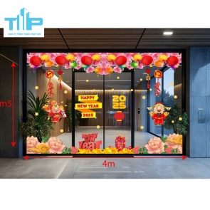 Mẫu decal Tết 2026 đẹp nhất – Trang trí nhà, văn phòng, cửa hàng mẫu 20