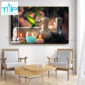 Khung tranh tráng gương đẹp cho tiệm spa- nail