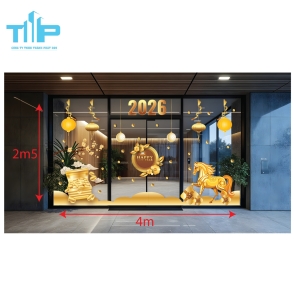 Mẫu mới  2026 - Decal Tết 2026 Bán Chạy Nhất – Sắc Vàng Thịnh Vượng  mẫu 55