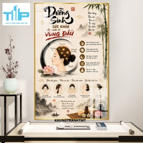 Tranh dưỡng sinh đông y, chăm sóc sức khỏe - tráng gương sắc nét