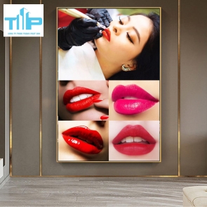 Khung tranh thẩm mỹ sang trọng chuyên về phun xăm môi cho spa thẩm mỹ viện
