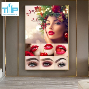 tranh phun xăm  tráng gương sang trọng trang trí spa thẩm mỹ viện