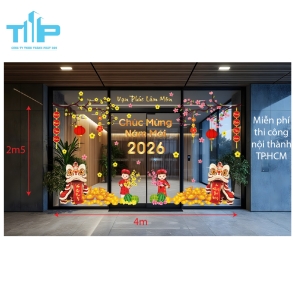 Mẫu mới  2026 -  Decal Trang Trí Tết 2026 – Lân Sư Giữ Lộc, Phúc Khí Đầy Nhà mẫu 64