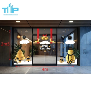 🎅 Decal Noel Luxury Vàng – Đen: Không Gian Giáng Sinh Ấn Tượng mẫu 48
