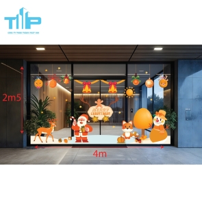 Mẫu Decal Noel Ấm Áp & Rực Rỡ – Hoàn Hảo Cho Shop, Nhà Hàng, Trung Tâm Thương Mại mẫu 50
