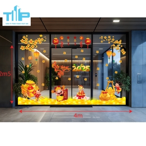Mẫu Decal Tết 2026 Cao Cấp – Biểu Tượng Tài Lộc, An Khang, Phú Quý mẫu 28