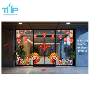 Mẫu mới 2026 - Bộ Decal Tết 2026 Dán Kính – Thần Tài Chibi Đón Tài Lộc - Mẫu Hot Trend 2026 mẫu 71