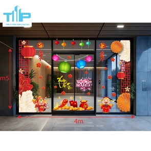 Mẫu Decal Trang Trí Tết 2026 – Thần Tài Gõ Cửa, Tài Lộc Vào Nhà mẫu 30