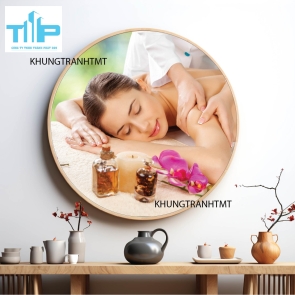 Khung tranh tráng gương - Tranh tròn spa chăm sóc da 7