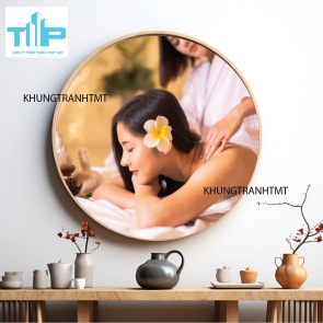 Khung tranh tráng gương - Tranh tròn spa chăm sóc da 11