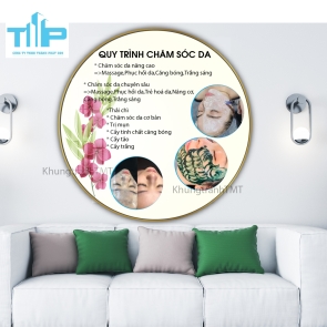 Khung tranh tráng gương- Tranh tráng gương tròn quy trình chăm sóc da