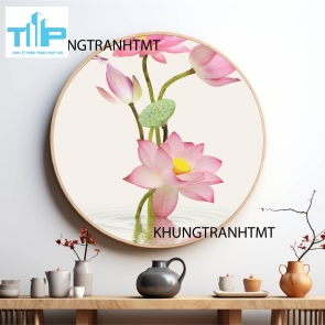 Khung tranh tráng gương - Tranh tròn spa chăm sóc da 12