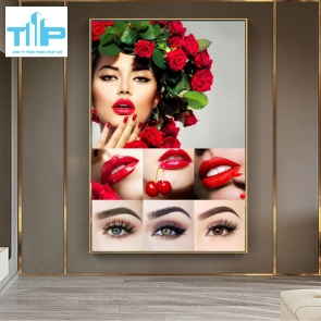 khung tranh tráng gương sang trọng cho thẩm mỹ viện
