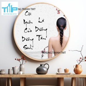 Khung tranh tráng gương- Tranh tráng gương tròn - Cội nguồn của dưỡng sinh là dưỡng tâm