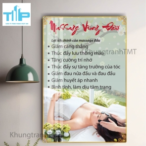 Tranh gội đầu dưỡng sinh , massage thư giãn từng vùng - Tranh tráng gương khung chữ nhật