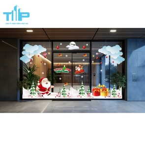 🎅 Decal Noel Ông Già Noel & Quà Tặng Bay – Trang Trí Cửa Kính Lung Linh, Rộn Ràng Đón Giáng Sinh 2025! 🎄 mẫu 62