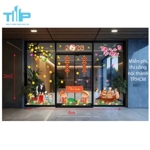 Mẫu mới  2026 - Decal Tết 2026 Phong Cách Truyền Thống – Ấm Cúng & Nổi Bật    mẫu 58