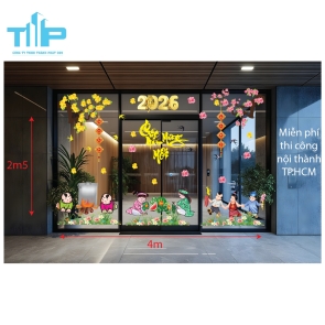 Mẫu mới  2026 -Bộ Decal Tết 2026 – Tuổi Thơ Vui Xuân, Tết Xưa Trở Về  mẫu 60