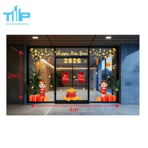 Mẫu mới  2026 - Decal Tết Mặt Tiền 2026 – Thi Công Nhanh, Giá Tốt mẫu 44