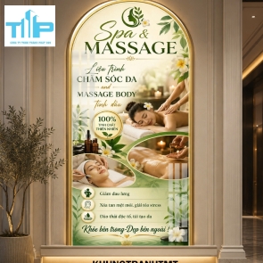 Massage trị liệu, chăm sóc cơ thể toàn diện - Tranh vòm tráng gương decor spa, dưỡng sinh