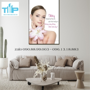 Tranh tráng gương trang trí thẩm mỹ viện 