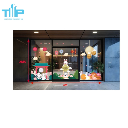 Decal trang trí trung thu mẫu 1