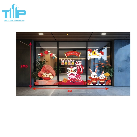 decal trang trí dành riêng cho lễ hội trung thu, lễ hội trăng tròn mẫu 6