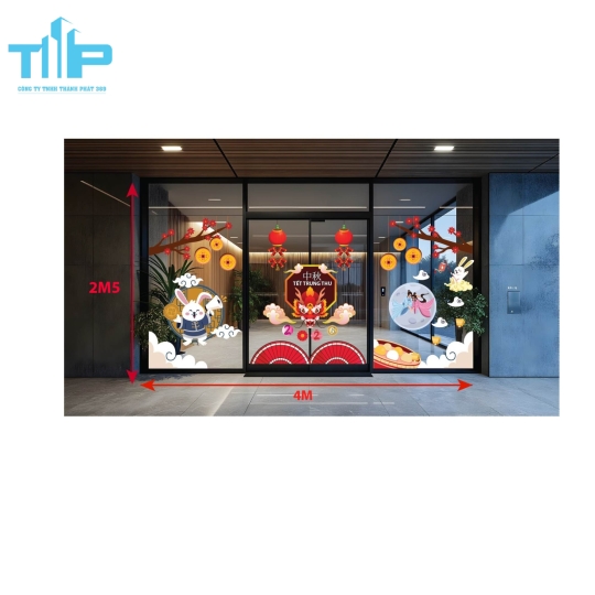 decal dán trung thu dùng deco ,trang trí bắt mắt, tinh tế, sáng tạo, sinh động mẫu 9