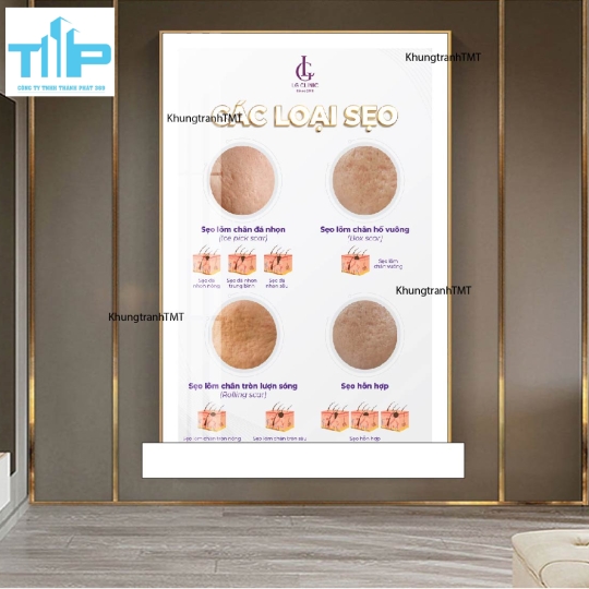 khung tranh điều trị và chăm sóc da trang trí spa, thẩm mỹ viện 