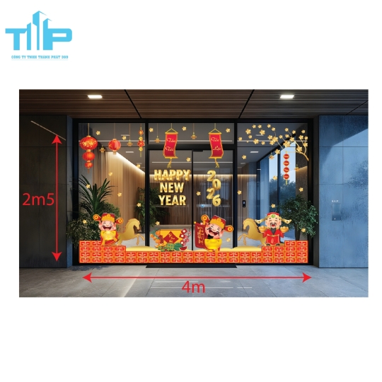 Mẫu mới  2026 - Decal Tết Thiết Kế Sẵn – Chỉnh Sửa Theo Yêu Cầu   mẫu 49
