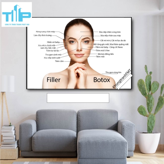 tranh trang trí spa về chăm sóc điều tri da