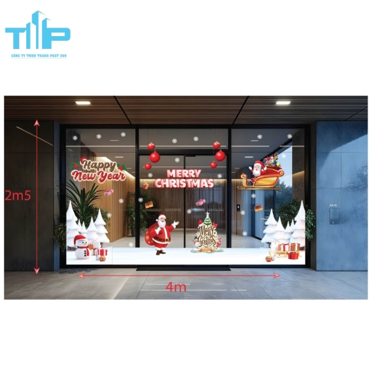 Decal Giáng Sinh Merry Christmas 2026 – Trang Trí Cửa Kính Noel Đẹp, Giá Rẻ mẫu 15