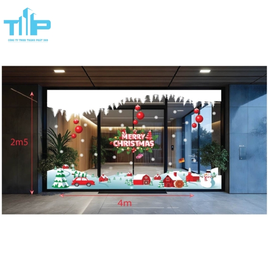  Decal Trang Trí Giáng Sinh Cửa Kính Đẹp mẫu 16