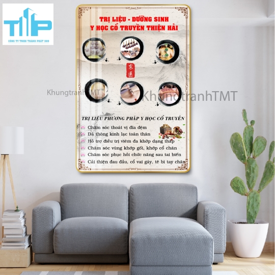 Khung tranh tráng gương - Chăm sóc sức khỏe bằng dưỡng sinh đông y - y học cổ truyền 