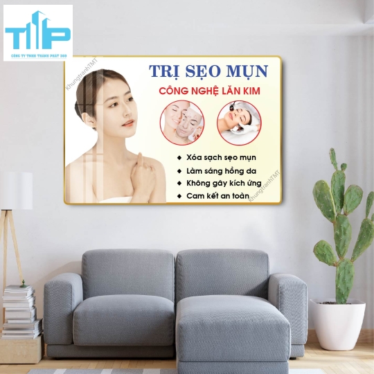 Tranh trị mụn- Công nghệ lăn kim cao cấp - Khung tranh tráng gương bền đẹp