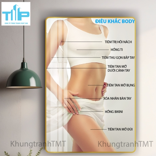 tranh trang gương treo tường thảm mỹ dành cho spa chuyên điều trị các vấn đề về da