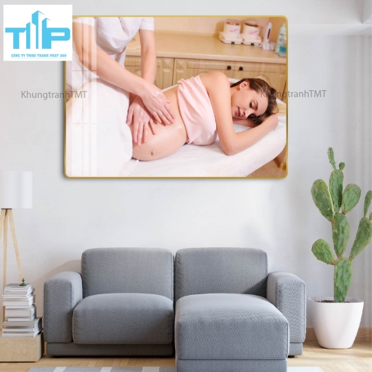 Khung tranh tráng gương -Massage, chăm sóc mẹ bầu