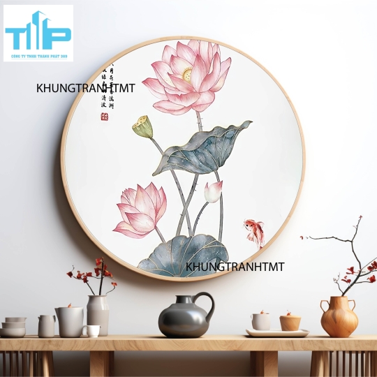 Khung tranh tráng gương - Tranh tròn spa chăm sóc da 4