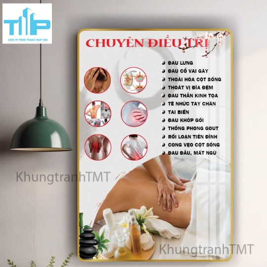 Khung tranh tráng gương - Dưỡng sinh điều trị đau cột sống, đốt sống cổ , vai gáy 