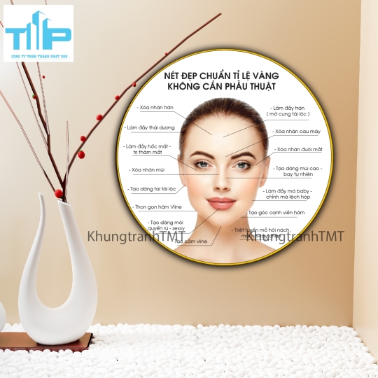 Khung tranh tráng gương- Tranh tròn Nét đẹp chuẩn tỉ lệ vàng 